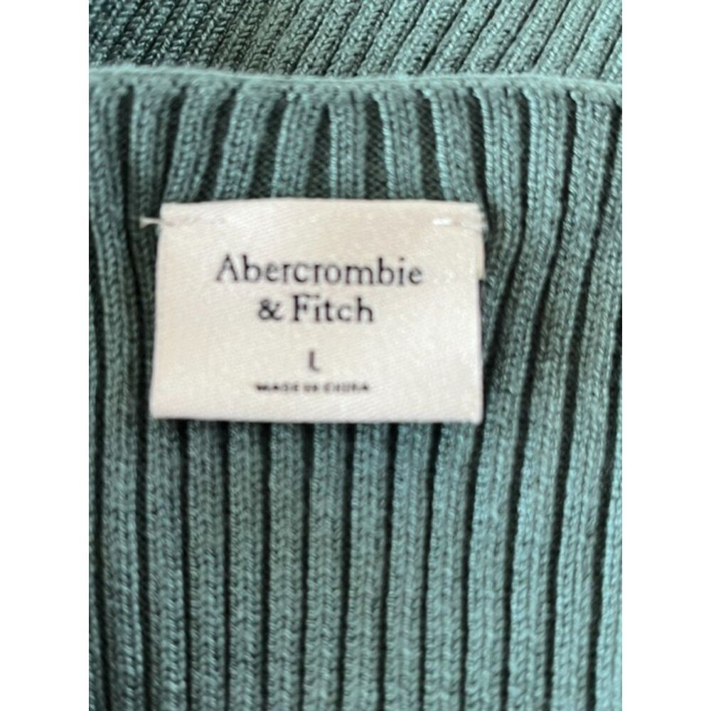 SZ L Abercrombie & Fitch Elevated Square Neck Ribbed Crop Tank Sage - Picture 6 of 6